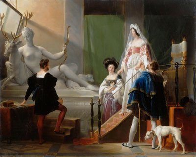 Diane de Poitiers vierailee Jean Goujonissa tekijältä Alexandre Evariste Fragonard