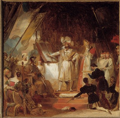 Bayardin Francois I aseritari (1500-luku). 20. tammikuuta 1515 Francois I nimitti Bayardin Dauphinén kenraaliluutnantiksi. Marignanissa voiton iltana Francois I halusi ottaa "ritarikunnan kädestä". Näin ollen seuraava m tekijältä Alexandre Evariste Fragonard