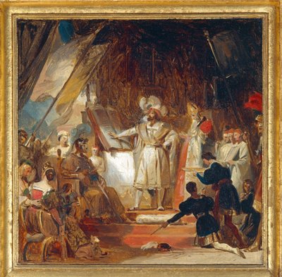 Bayard lyö Francis I:n ritariksi ... tekijältä Alexandre Evariste Fragonard