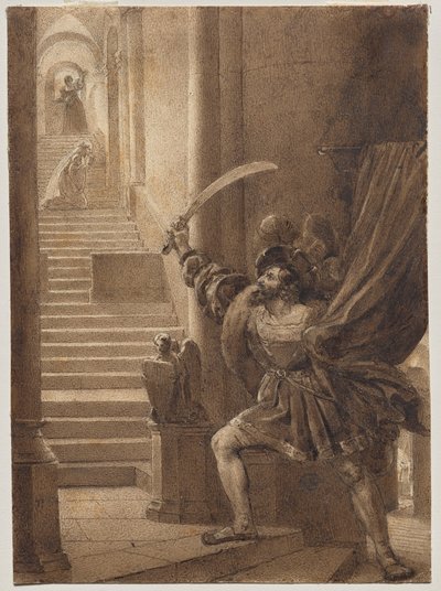 François I heiluttelee miekkaa tekijältä Alexandre Evariste Fragonard