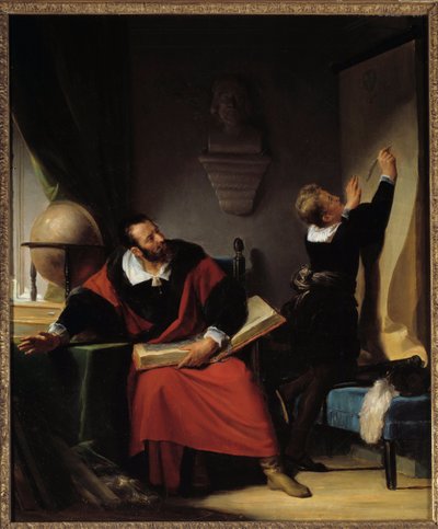 Henrik IV:n (1553-1610) luento. Tuleva Ranskan kuningas opettajansa kanssa. Alexandre-Evariste Fragonardin (1780-1850) maalaus, v.1822-1824. Pau, Musee du Chateau tekijältä Alexandre Evariste Fragonard