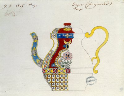 turkkilainen Theiere. Piirustus Alexandre Evariste Fragonard (1780-1850). Sevres, posliinin valmistus tekijältä Alexandre Evariste Fragonard