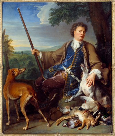 Omakuva. Taiteilijan muotokuva metsästäjänä. Francois Desportesin (1661-1743) maalaus tekijältä Alexandre Francois Desportes