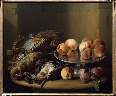 Francois Desportesin asetelma, peli ja pinssit (1661-1743) 1700-luvun Pariisi, koristetaide tekijältä Alexandre Francois Desportes