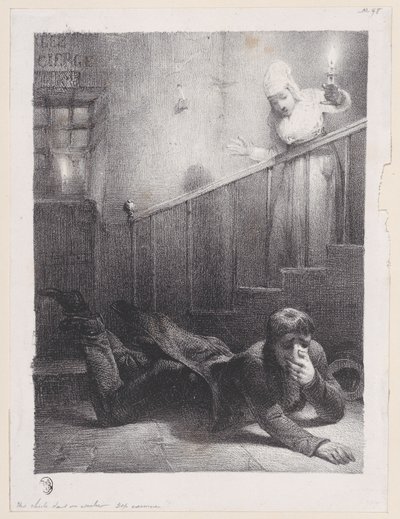 Putoaminen portaista, 1834-35. tekijältä Alexandre Gabriel Decamps