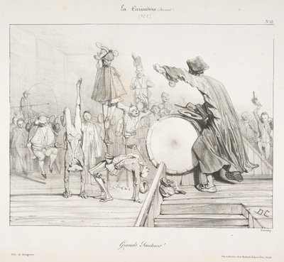 Great Jumpers!, elokuvasta La Caricature, 1823-60. tekijältä Alexandre Gabriel Decamps