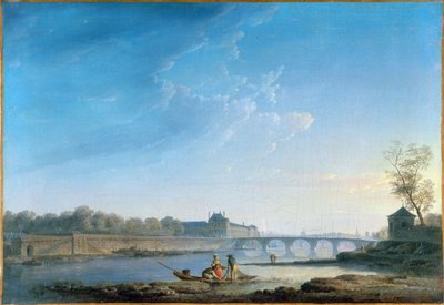 Tuileriesin laituri ja Pont Royal, n. 1780 (öljy kankaalle) tekijältä Alexandre Jean Noel