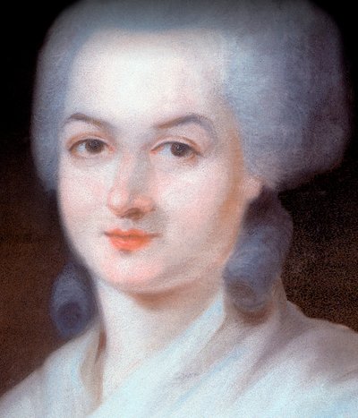 Yksityiskohta Olympe de Gougesin muotokuvasta (yksityiskohta) (Marie Gouze, nimeltään Olympe de Gouges tekijältä Alexandre Kucharski