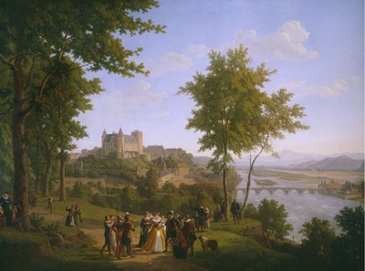 Näkymä Paun kuninkaanlinnaan, jossa Ranskan ja Navarran kuningas Henrik IV (1553-1610) syntyi 13. joulukuuta 1553 (katso myös 346176). tekijältä Alexandre Louis Robert Millin du Perreux