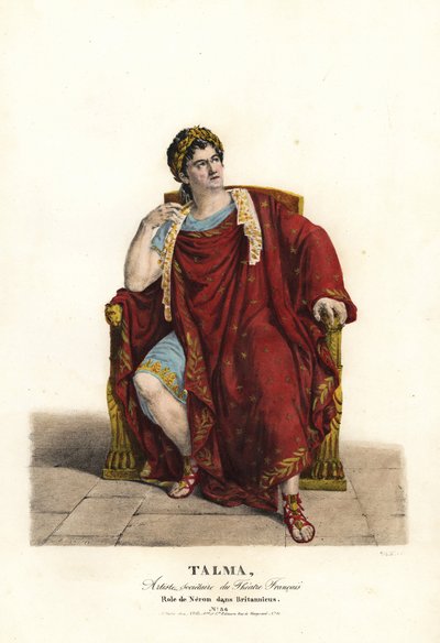 Francois Joseph Talma Nerona Jean Racinen Britannicuksessa, Theatre Français tekijältä Alexandre Marie Colin