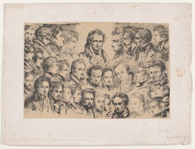 Girodet ja hänen oppilaansa, n. 1817. tekijältä Alexandre Marie Colin