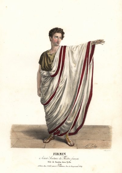 Jean-Baptiste Firmin Faustuksena Victor Joseph Etienne de Jouyn tragediassa Sylla, Theater Francais tekijältä Alexandre Marie Colin