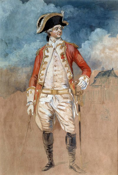 Täyspitkä muotokuva ranskalaisesta Louis Stanislas Xavierista, Provencen kreivistä (tuleva kuningas Ludvig XVIII) (1755-1824) Alexandre Moiten akvarelli (1750-1828) 1700-luvun Amiens, Musee de Picardie tekijältä Alexandre Moitte