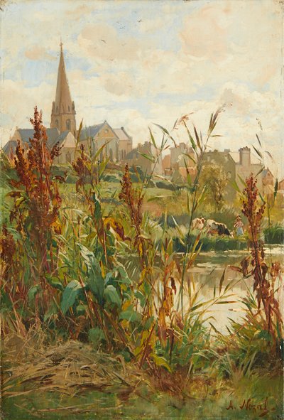 Church By the River (öljy kankaalle) tekijältä Alexandre Nozal