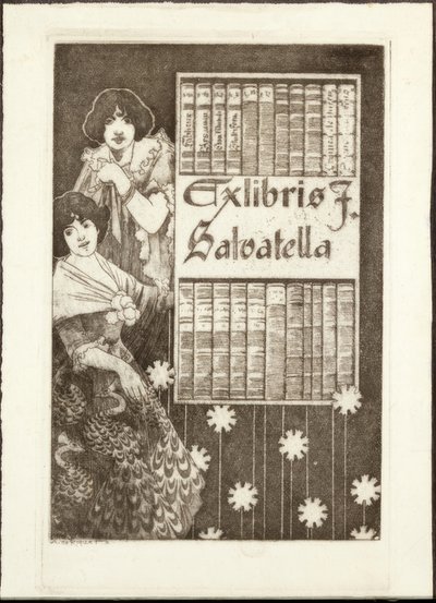 Ex-Libris F. Salvatella tekijältä Alexandre de Riquer