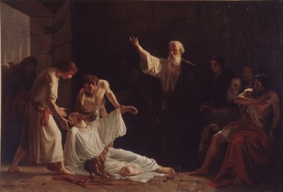 Ananiaksen ja Safiiran rangaistus, 1865 tekijältä Alexei Alexeyevich Harlamov