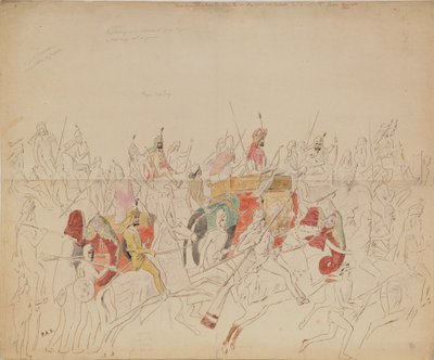 Maharaja Sher Singh Punjabista ja hänen hovistaan, 1846 tekijältä Alexei Dmitriyevich Saltykov