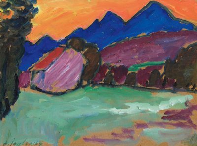 Punainen ilta - Blue Mountains, c. 1910. tekijältä Alexei Javlensky von