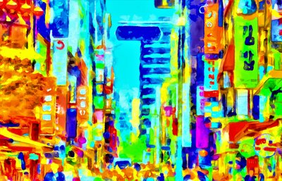 Monivärinen kaupunki, kirjaimellisesti, 2020 (sekatekniikka) tekijältä Alexei Makhov