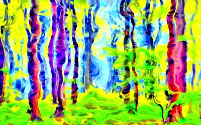 Vibrant organic columns, 2020 (sekatekniikkaa) tekijältä Alexei Makhov