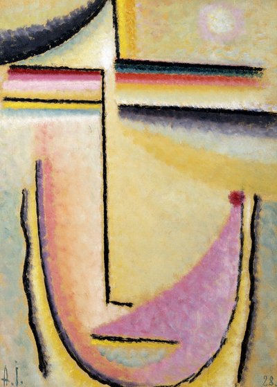 abstrakti pää; Abstrakti pää, 1928 tekijältä Alexej von Jawlensky