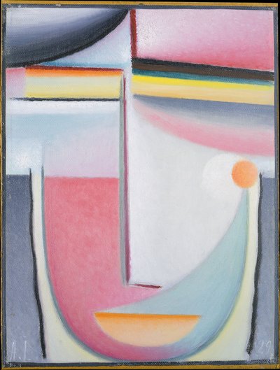 Abstrakti pää: Sinfonia vaaleanpunaisessa tekijältä Alexej von Jawlensky