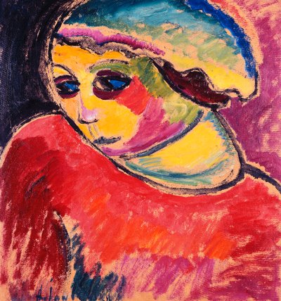 vihreä konepelti; Vihreä konepelti, 1911 tekijältä Alexej von Jawlensky