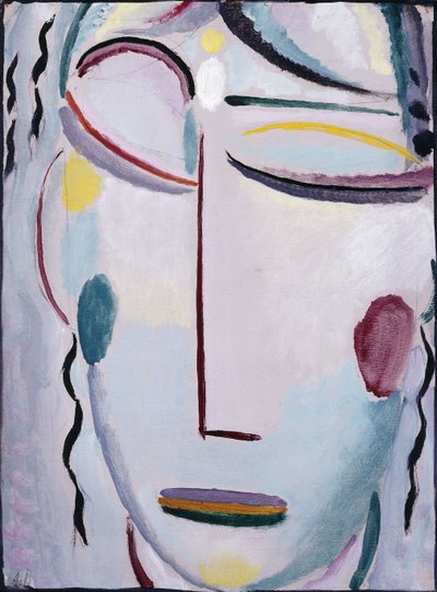 Vapahtajan kasvot: ylösnousemus tai uusi elämä II; Vapahtajan kasvot: Resurrection or The New Life II, 1918 tekijältä Alexej von Jawlensky