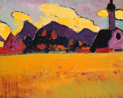 Maisema lähellä Murnaua; Maisema lähellä Murnaua, n. 1910 tekijältä Alexej von Jawlensky