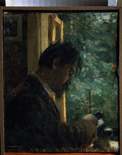 ""kaivertaja Vasiliy Mate (Mathe) (1856-1917) töissä"" Aleksei von Javlenskyn maalaus (Alexi von Jawlensky, Alexej von Javlenski) (1864-1941) 1892 Pietarin valtion venäläinen museo tekijältä Alexej von Jawlensky
