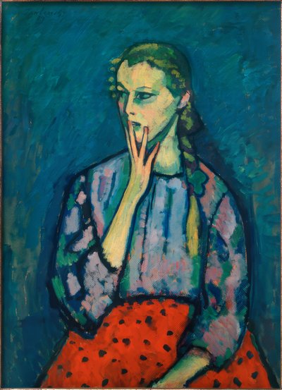Tytön muotokuva, 1909 tekijältä Alexej von Jawlensky
