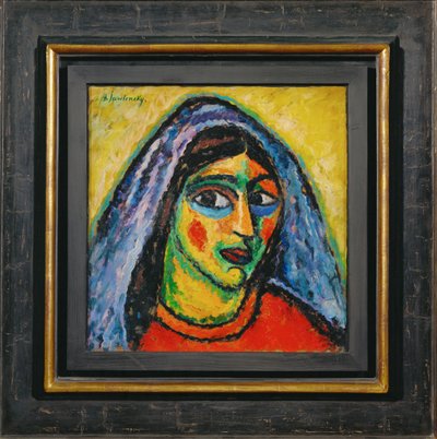 Manola violetin hunnun kanssa (pahvi) tekijältä Alexej von Jawlensky
