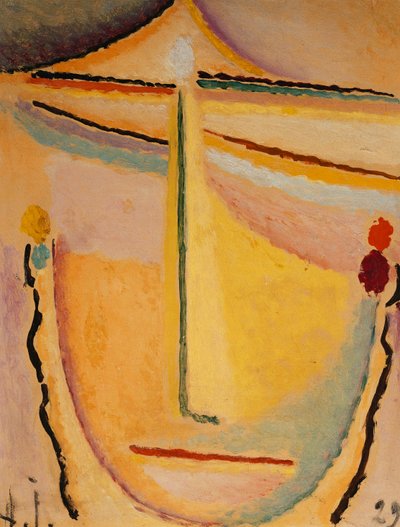 Vaaleanpunainen-oranssi; Rosa-Orange, 1929 tekijältä Alexej von Jawlensky