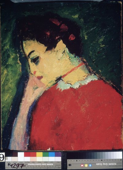 Aleksei von Javlenskin maalaus "Naisen muotokuva" (Alexi von Jawlensky, Alexej von Javlenski) (1864-1941) 1909 Uzbekistanin valtion taidemuseo, Taškent tekijältä Alexej von Jawlensky
