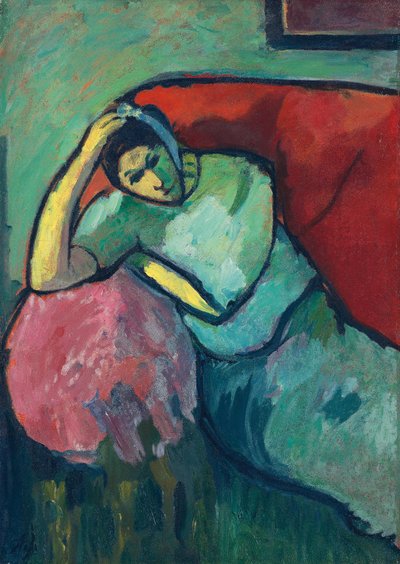 Istuva nainen, 1909 tekijältä Alexej von Jawlensky