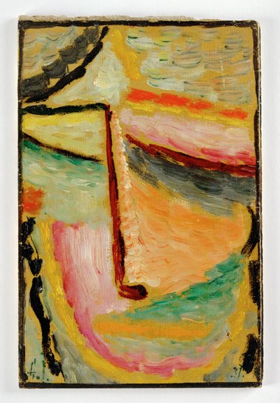 Pieni abstrakti pää (öljy pahville) tekijältä Alexej von Jawlensky