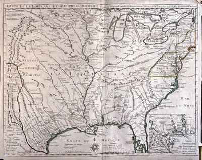 Louisiana und Mississippi-Fluss von Alexis-Hubert Jaillot
