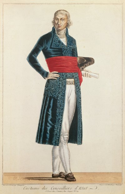 Valtioneuvoston virkapuku, n. 1804-1010 (värikaiverrus) tekijältä Alexis Chataigner