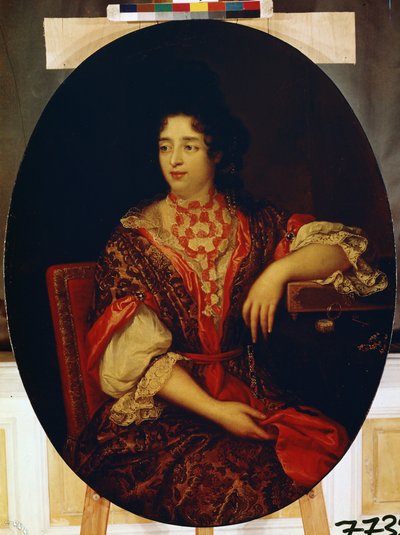 ""Ranskan kuningattaren hovissa odottavan naisen muotokuva" (Odottajan muotokuva) Alexis Simon Bellen (1674-1734) maalaus Eremitaaši, Pietari tekijältä Alexis Simon Belle
