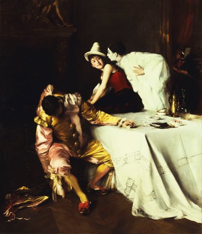 Pierrot, Columbine ja Punchinello; Pierrot, Columbine ja Polichinelle tekijältä Alexis Vollon
