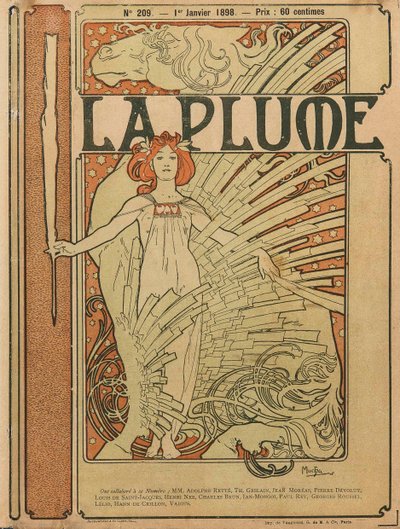 La Plumen kansi nro 209, 1898. tekijältä Alfons Marie Mucha