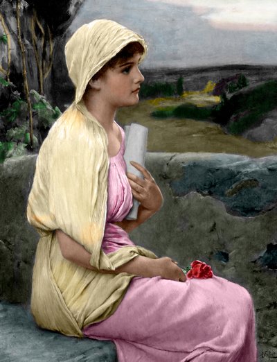 Muotokuva Alexandrialaisen Hypatiasta (370-415) matemaatikko ja filosofi Alfred Seifertin (1850-1901) maalauksen jälkeen (Aleksandriinikreikkalainen uusplatonistifilosofi Hypatia) Yksityinen kokoelma tekijältä Alfred (after) Seifert