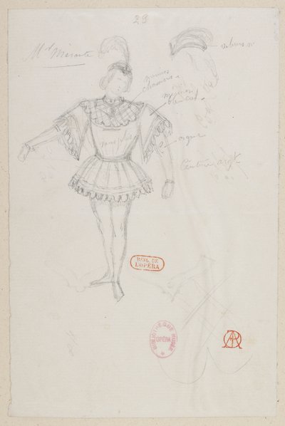Halévy - La magicienne - Alfred Albertin pukumallit - 23. M. Mérante, (pas de deux) tekijältä Alfred Albert