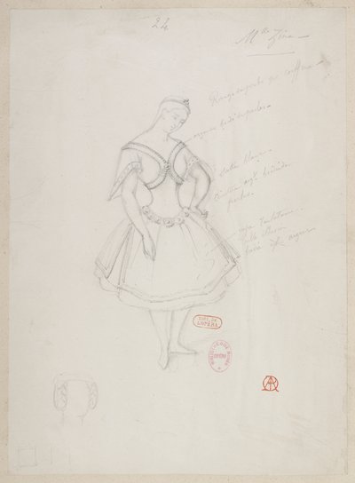Halévy - La magicienne - Alfred Albertin pukumallit - 24. Mlle Zina, (pas de deux) tekijältä Alfred Albert
