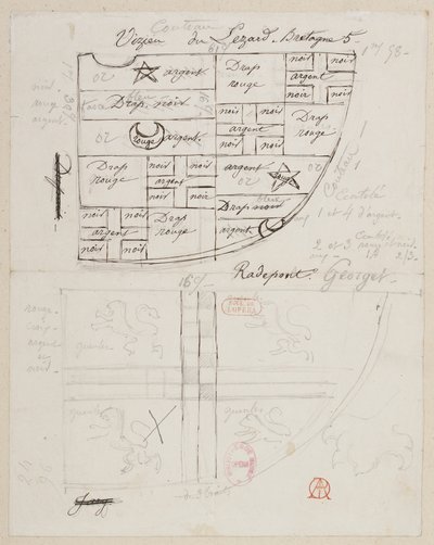 Halévy - La magicienne - Alfred Albertin pukumallit - 35 (vaakuna). Vizieu du Lézard, Bretagne. Couteau, Radepont, Georget... tekijältä Alfred Albert