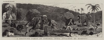 Hornetit hyökkäsivät ampujien kimppuun Keski-Intiassa. tekijältä Alfred Chantrey Corbould