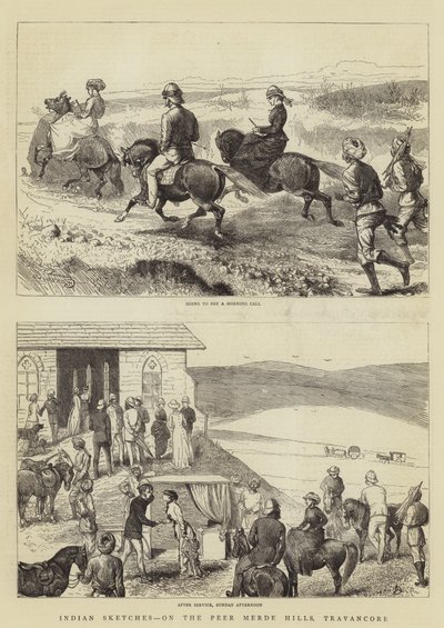 Indian Sketches, Peer Merde Hillsillä, Travancoressa tekijältä Alfred Chantrey Corbould