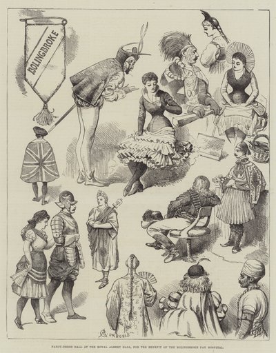 Fancy-Dress Ball Royal Albert Hallissa Bolingbroke Pay -sairaalan hyödyksi tekijältä Alfred Courbould