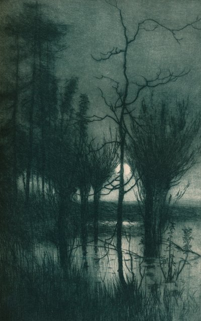 Hiljainen kuu, c1901 tekijältä Alfred East