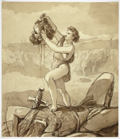 Daavid ja Goljat tekijältä Alfred Edward Chalon